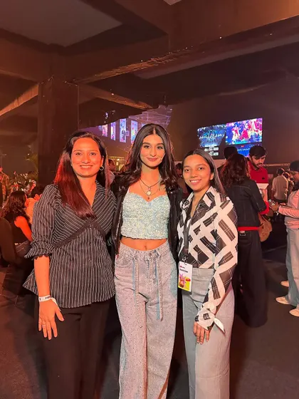 Another photo with Payal at the YTFF after-party. It's always great to see my clients enjoying their look long after the main event is over.