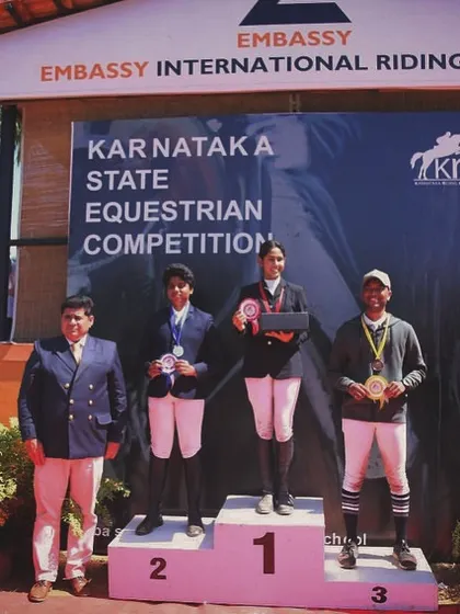 More champions on the podium at the Karnataka State Equestrian Competition. Their well deserved accolades are a result of immense dedication and skill.