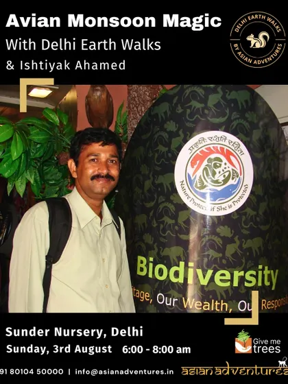 Meet our walk leader Ishtiyak Ahamad, a biodiversity expert with over 13 years of experience. Having led over 5,000 nature sessions, his walks are packed with knowledge and passion for the wild.