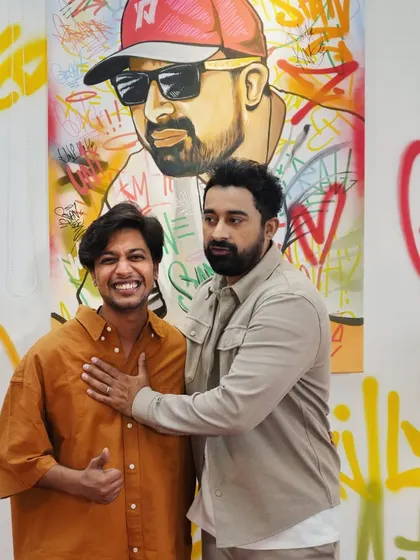 Another shot with Rannvijay. You can see the graffiti background we created for the campaign shoot, bringing that street vibe into the studio.