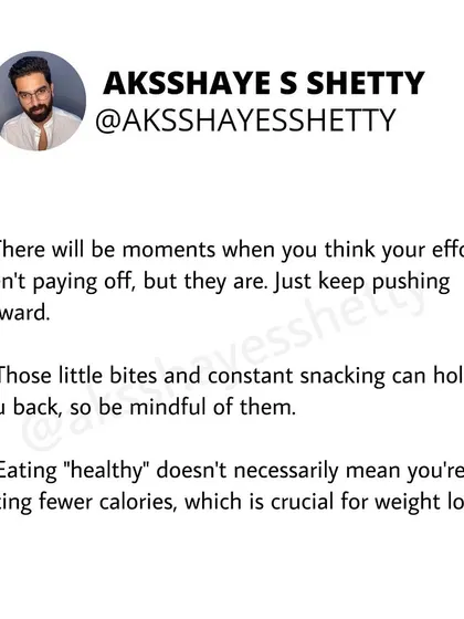Here are 10 important facts about fat loss. There will be moments you think your efforts aren't paying off, but they are. Be mindful of little bites and constant snacking, as they can hold you back.