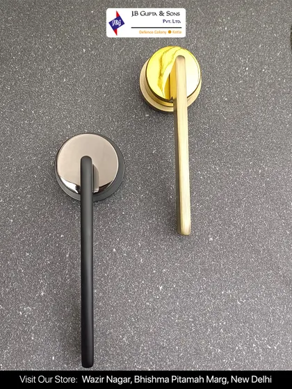 A top down view of our sleek mortise handles, highlighting their slim profile and high quality finish, perfect for modern interiors.