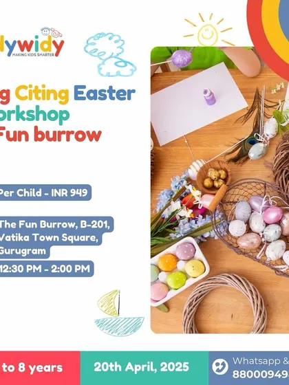 I also find focused workshops, like this "Egg-citing" Easter workshop at Fun Burrow, perfect for kids aged 0-8 to get creative.