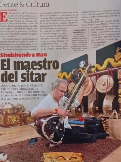 An article from a magazine in Ecuador covering my collaboration with the Guayaquil Municipal Orchestra.
