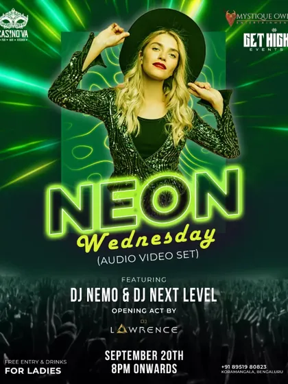 'Neon Wednesday' at Casinova, Koramangala. This was an audio-video set, meaning the music and visuals were mixed live by me and DJ Nemo for a complete sensory experience.