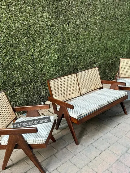 Another arrangement of the lounge set, perfect for a hotel lobby or a spacious living room.