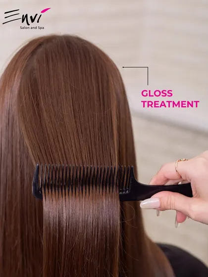 Our Gloss Treatment is the perfect solution for dull hair. We use it to add incredible shine and vibrancy, leaving your hair looking polished and healthy.