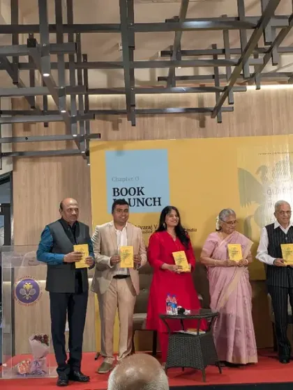The official book launch on stage. It's wonderful to witness the culmination of an author's hard work and be part of their celebration.