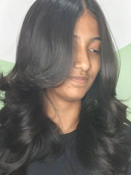 Another view of a beautiful layered haircut, perfect for long hair.
