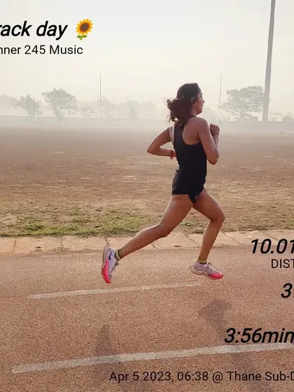 A 10km track day with a blistering 3:56/km pace. If you had started two weeks ago, you'd be two weeks better. The time to start is now.