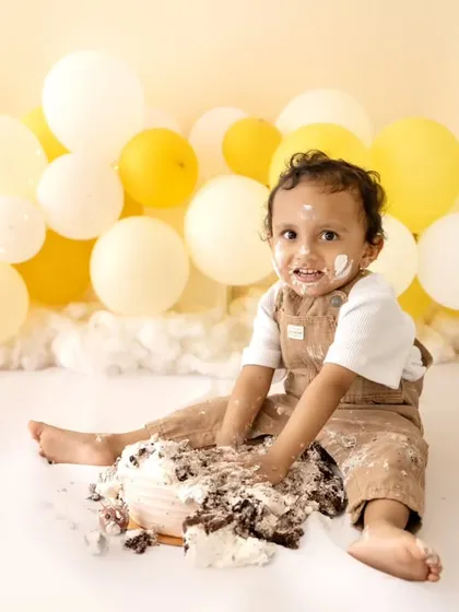A happy, cake-covered smile. These are the moments you'll look back on and laugh about for years to come.