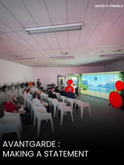The Avantgarde listening room at High-End Munich is always a major highlight. This is where the brand makes a statement, demonstrating the incredible, immersive power of their horn speaker systems.