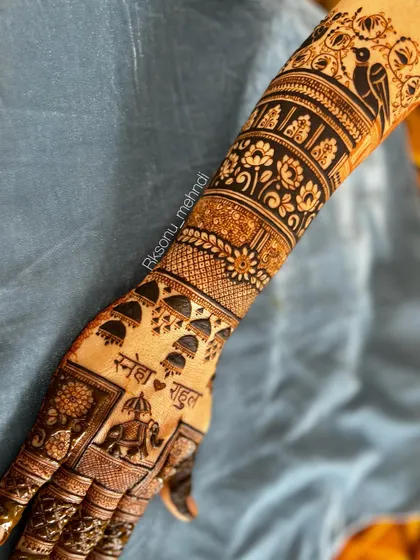 Here is a collection of my intricate bridal and engagement designs. Each one features a unique combination of traditional motifs like elephants, peacocks, lotuses, and personalized elements for the bride.