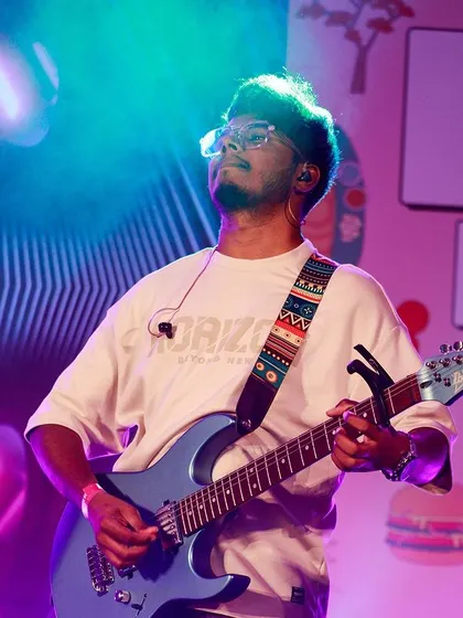 Our guitarist in his element at 'The Big Feed' festival. From soulful melodies to powerful rock riffs, he can do it all.