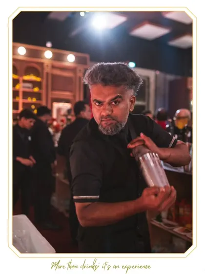 Our Senior Mixologist Saan, captured mid-shake. His energy and expertise are a key part of the dynamic and professional service we bring to every event.