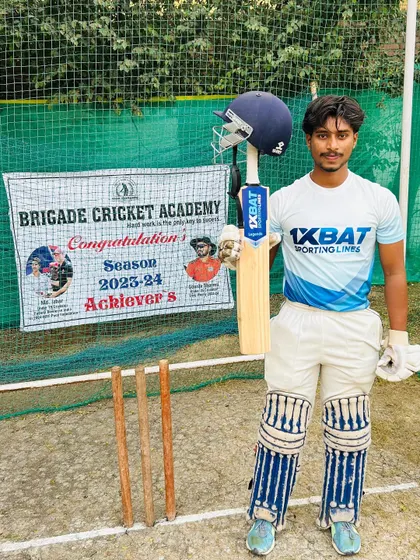 One of our players posing with the new kit. We believe in providing the best facilities and equipment to our trainees.