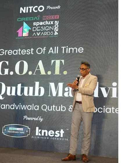 Speaking at the CREDAI-MCHI Spaciux Design Awards after receiving the G.O.A.T. award. It is always a privilege to share my thoughts with the design community and celebrate our collective achievements.