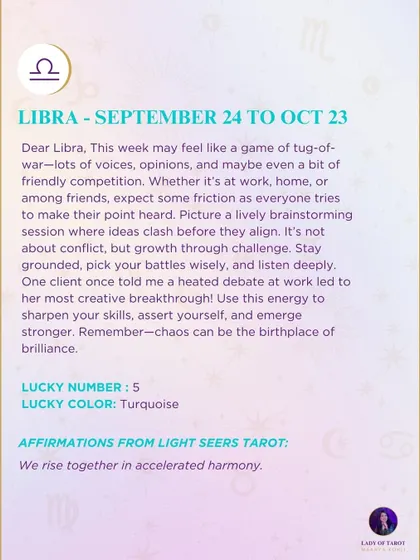 This week's tarot reading for Libra. This week may feel like a game of tug-of-war. It's not about conflict, but growth through challenge.
