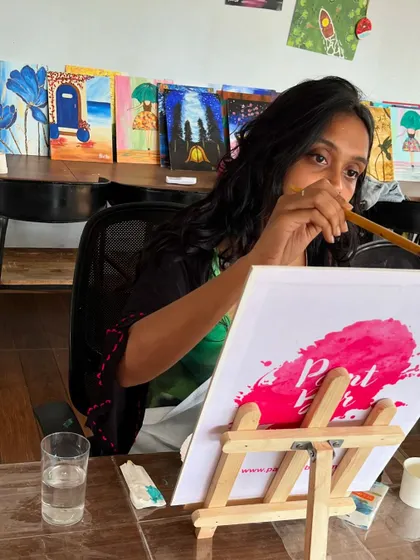 This is the moment of focus before the masterpiece is complete. Our studio is a space to disconnect from the hustle and reconnect with your creative side.