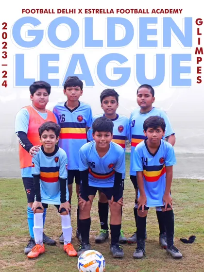 Our Golden League team photo, a proud moment for the players and coaches. This graphic commemorates their participation in the 2023-24 season.