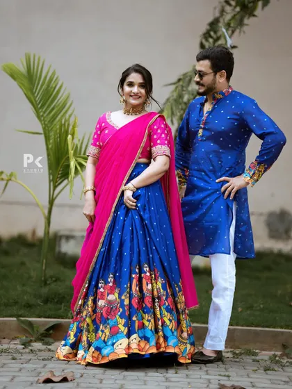 Another shot of the stunning couple, showcasing how my designs can be coordinated for your special events.
