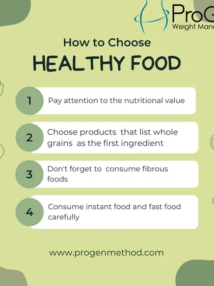 Here are four simple rules for choosing healthy food. Pay attention to nutritional value, choose whole grains, consume fibrous foods, and be careful with instant and fast food.