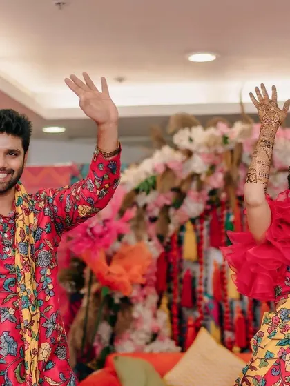 The energy of a Mehendi and Sangeet is infectious. I design spaces that encourage dancing and celebration, with vibrant colours and dynamic backgrounds that come alive with the guests.