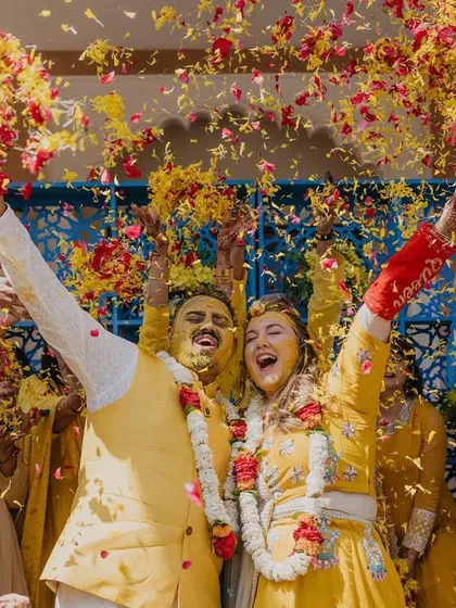 The Haldi ceremony is pure, unadulterated joy. I love capturing the explosion of color, laughter, and energy as friends and family shower the couple with love and turmeric. My candid approach ensures these fun-filled moments are preserved forever.