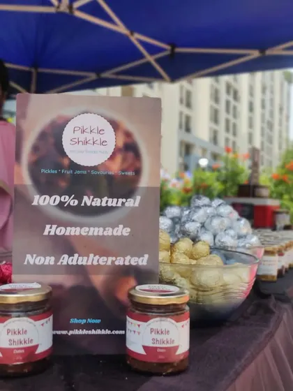 My stall set up and ready for customers. My sign says it all: 100% Natural, Homemade, Non Adulterated.