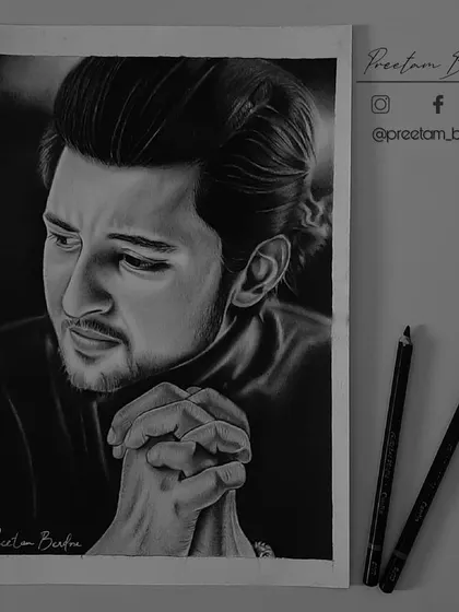 Follow the 96-hour creation of my Darshan Raval portrait. These images show how I build the hair, face, and hands, layer by layer, to achieve a realistic look.