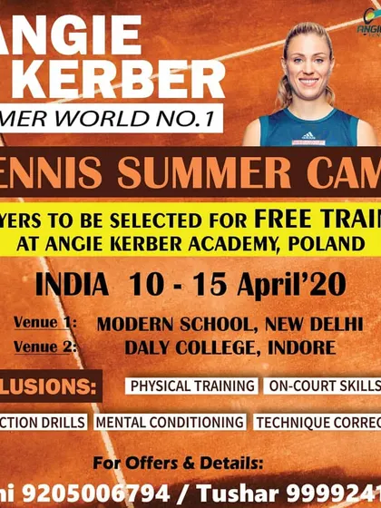 We create pathways to the global stage through exclusive partnerships, like this Tennis Summer Camp with the Angie Kerber Academy. This poster details a unique opportunity for our players to be selected for free training in Poland, showcasing our commitment to providing international exposure.