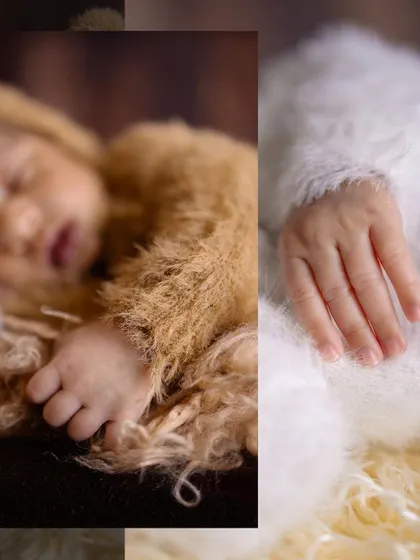 A duplicate of image 30, a detailed collage of newborns' hands.