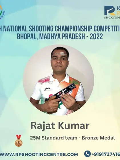 We congratulate Rajat Kumar for winning a Bronze Medal as part of the 25m Standard team at the 65th National Shooting Championship in Bhopal.