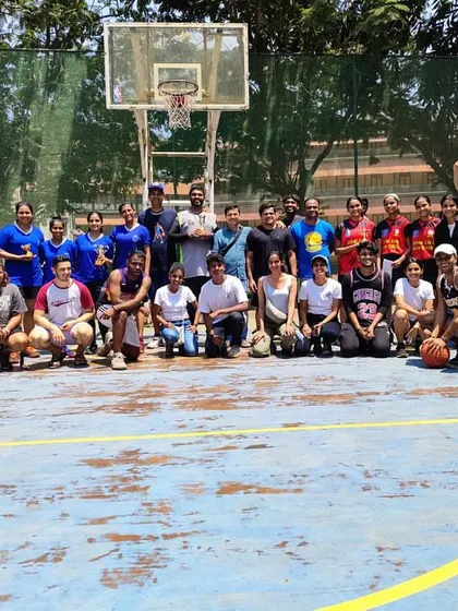 A group photo from the Inter-Parish tournament. It's wonderful to see the entire community come together for the love of basketball.