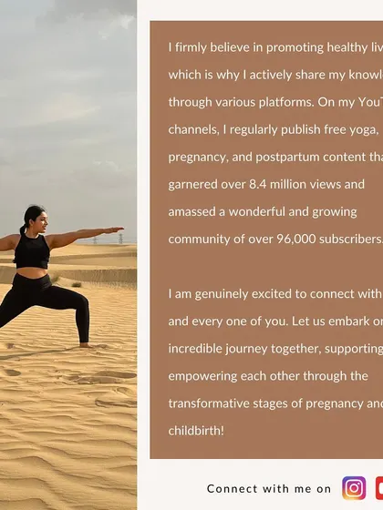 I believe in sharing knowledge freely, which is why my YouTube channel has become a community for over 96,000 subscribers. Here I am in my element, practicing a warrior pose. I am excited to connect and support you on your incredible journey.