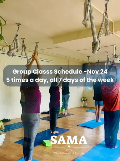 Here is our group class schedule for November. We offer classes five times a day, seven days a week, ensuring you can always find time to balance your mind, body, and breath.