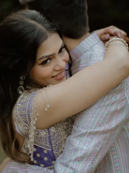 A sweet, candid moment. It was so important for me that my makeup felt comfortable and looked natural, even in the most intimate and happy moments.