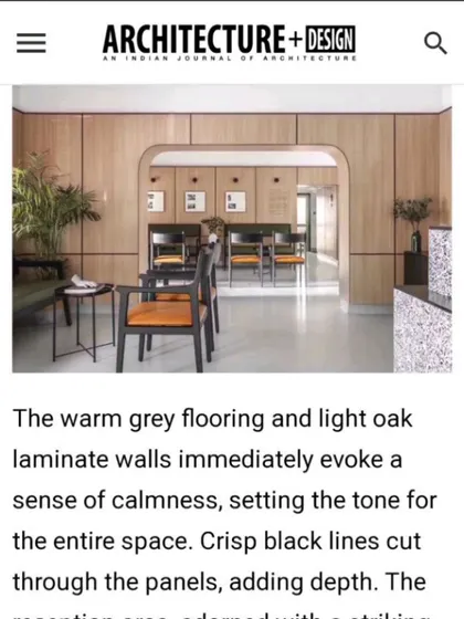 A throwback to our feature in Architecture + Design, which noted how the warm grey flooring and light oak walls immediately evoke a sense of calmness.