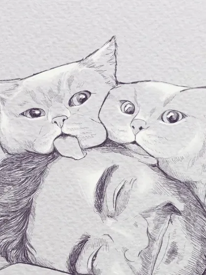 Another detail shot from the cat family portrait. Look at that little tongue blep. It's these tiny details that give each pet their unique character.
