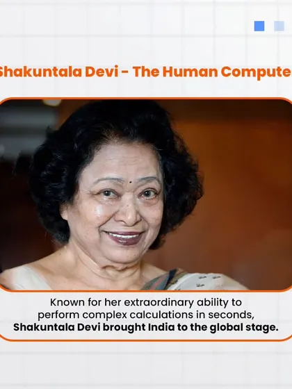 Shakuntala Devi, known as the 'Human Computer', brought India to the global stage with her extraordinary ability to perform complex calculations in seconds.