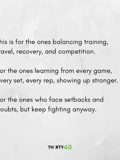 For the ones balancing training, travel, recovery, and competition. For the ones who face setbacks but keep fighting. This is for you.