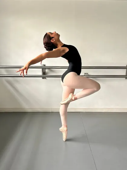 Capturing the elegance of our student Radha Nambisan in action during our latest photoshoot. Every line and curve tells a story of dedication.