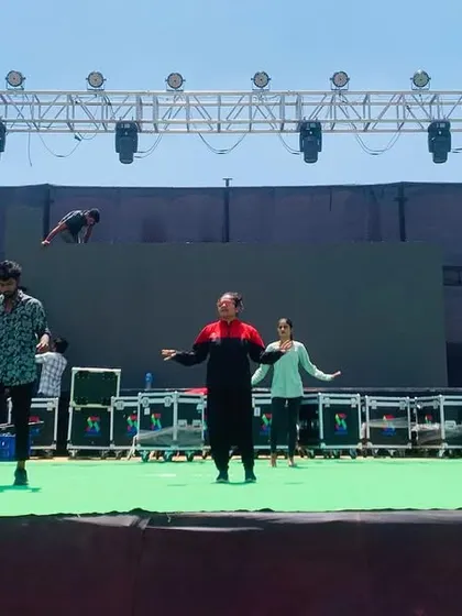 Another shot from the stage rehearsal in Belgaum. Performing in large venues requires a different level of energy and projection, which my team is fully trained for.