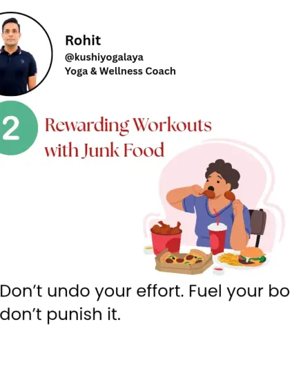 The second habit to break is rewarding your workouts with junk food. Don't undo your hard work. Fuel your body with nutritious food, don't punish it.