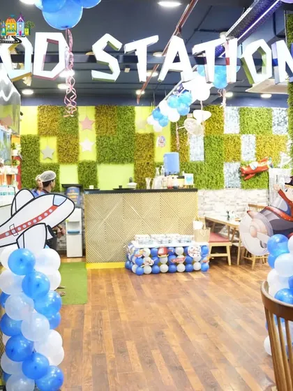 I love bringing a theme to life. This is a glimpse of our 'planes' themed birthday party setup, complete with airplane cutouts, balloon pillars, and a dedicated food station, ready for a grand celebration.