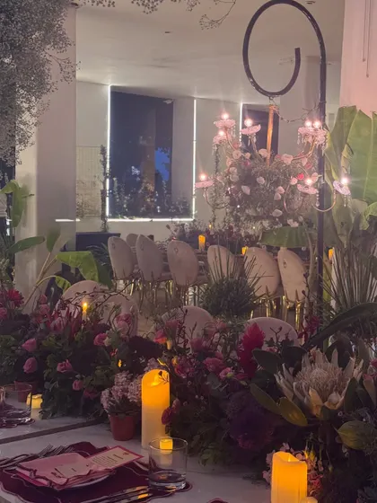 A video showing the details of a beautiful finale dinner. From the candlelit tables and rich floral centerpieces to the custom place settings, every element was crafted with love and care.