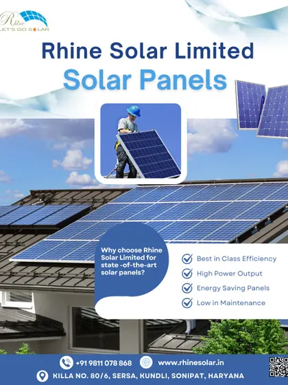 This poster showcases a residential solar installation, highlighting our best-in-class efficiency and low-maintenance panels. I am committed to providing high power output to meet your home's energy needs.