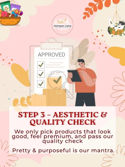 Step 3: Aesthetic and Quality Check. I only pick products that look good, feel premium, and pass my quality standards. This graphic highlights my mantra: "Pretty & purposeful."