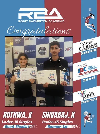 Celebrating two more victories at the PNB MetLife Junior Badminton Championship. Congratulations to Shivaraj (Runner-Up) and Ruthwa (Semi-Finalist).