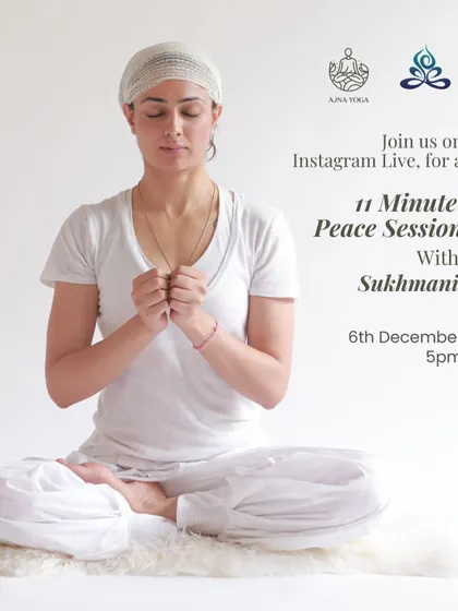 A poster for my 11 minute Peace Session on Instagram Live. It's a simple invitation to take a few moments out of your day to pause, breathe, and reconnect.